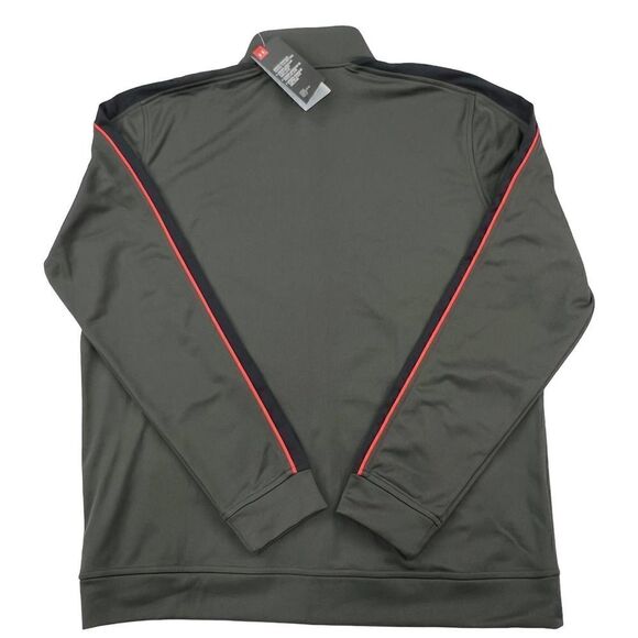 New Under Armour Men Khaki Gray Full Zip Jacket Stripes Long Sleeve Sport US L - Picture 2 of 9